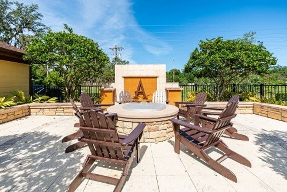 Outdoor lounge and firepit at Addison at Tampa Oaks in Temple Terrace, Florida