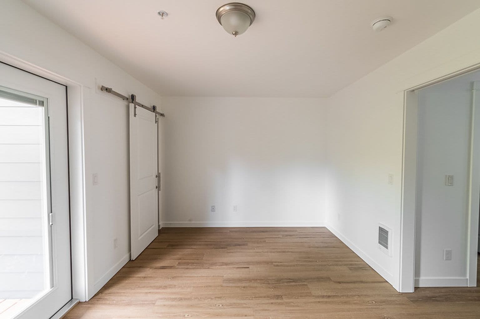 Bedroom with closets at Pine View in La Pine, Oregon