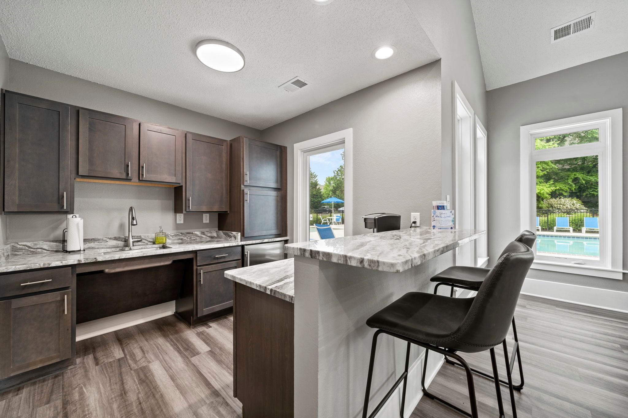 Clubhouse kitchen beside the pool at Salem Run in Fredericksburg,Virginia