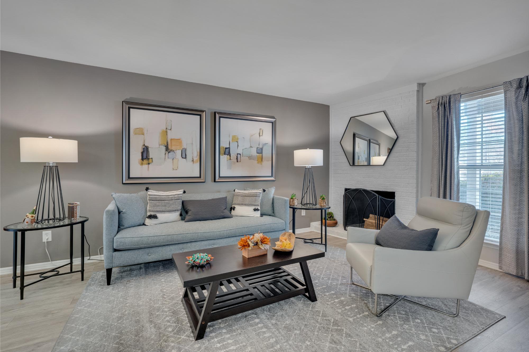 Living room at Trailwood Crossing Apartments, Raleigh, North Carolina