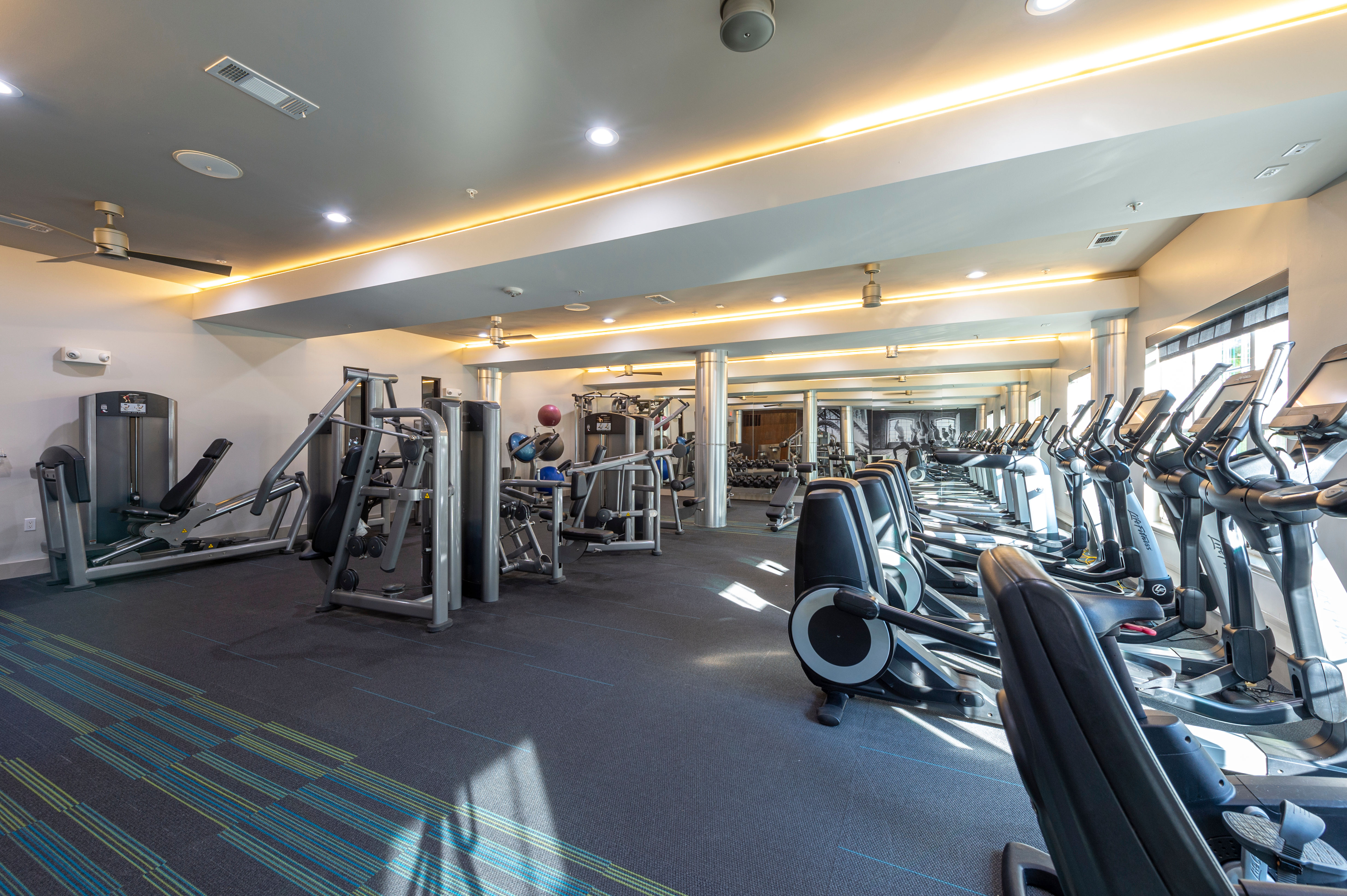Fully equipped fitness center at Whitmore in Houston, Texas
