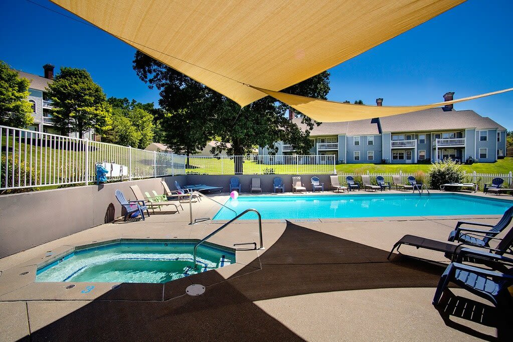 View of the hot tub at Wyndham Hill in Grand Rapids, Michigan