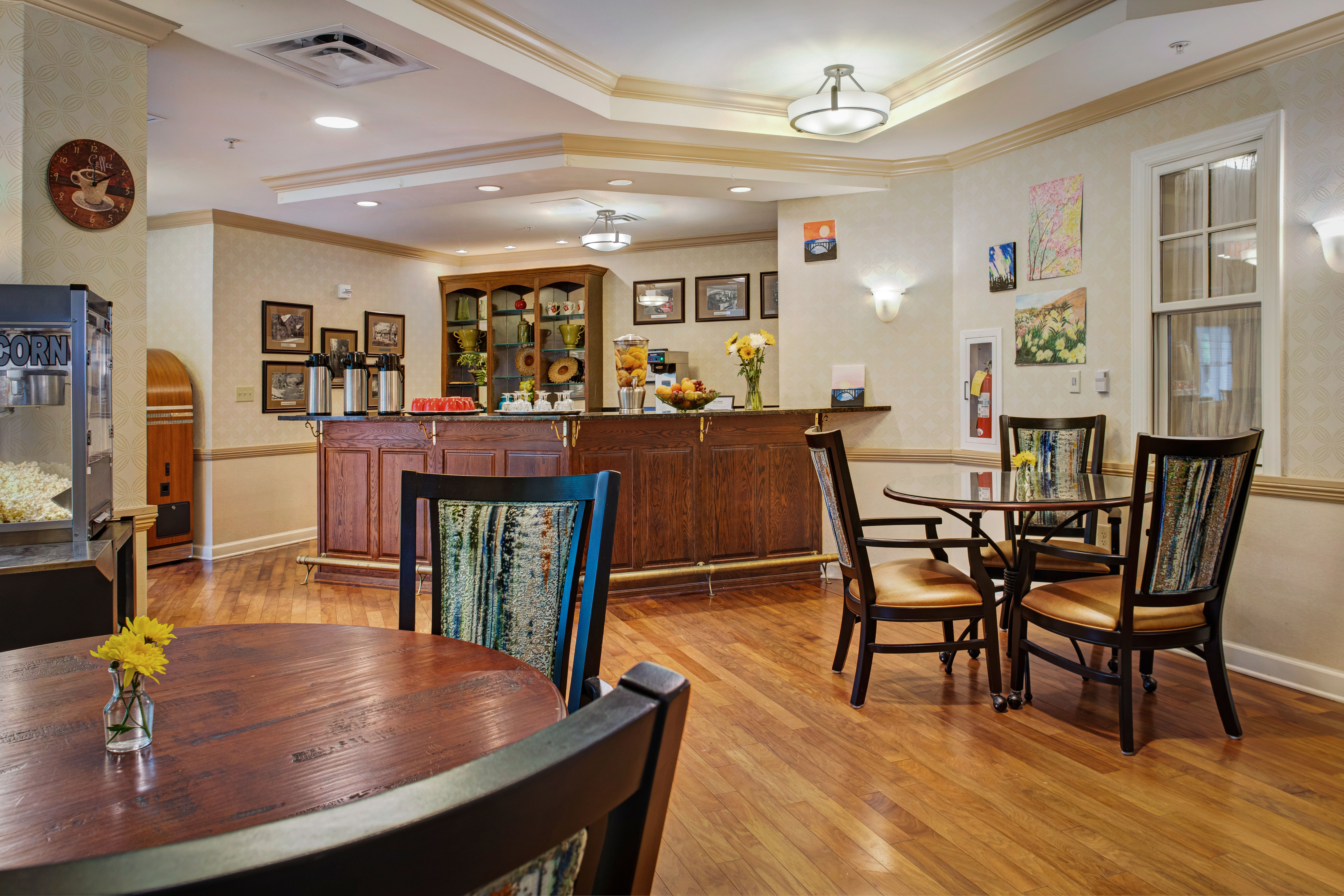 Coffee bar at Glenncrest at Johns Creek in Johns Creek, Georgia
