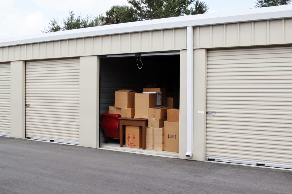 Outdoor storage available at Devon Self Storage in New Braunfels, Texas