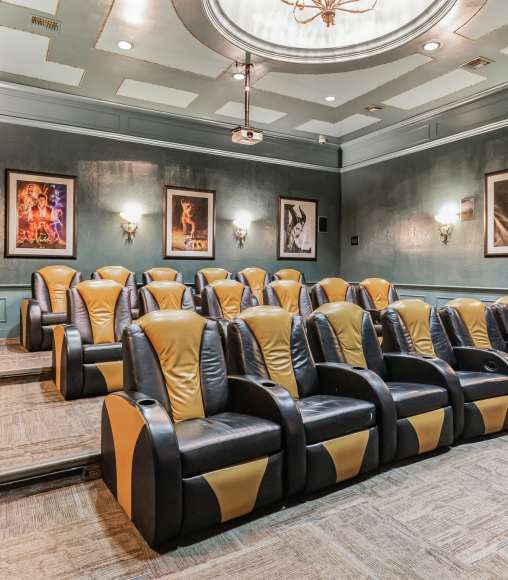 Luxury theater room at Vintage Park in Houston, Texas