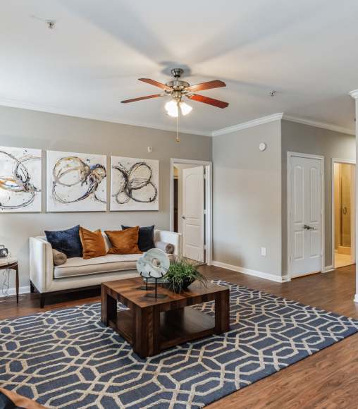 Spacious living room at Vintage Park in Houston, Texas