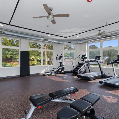 Fitness center with cardio equipment at Arrowhead in Palatine, Illinois
