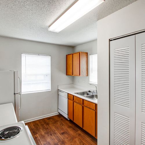 Dishwasher of an apartment kitchen at Valley View Gardens in Dunlap, Tennessee