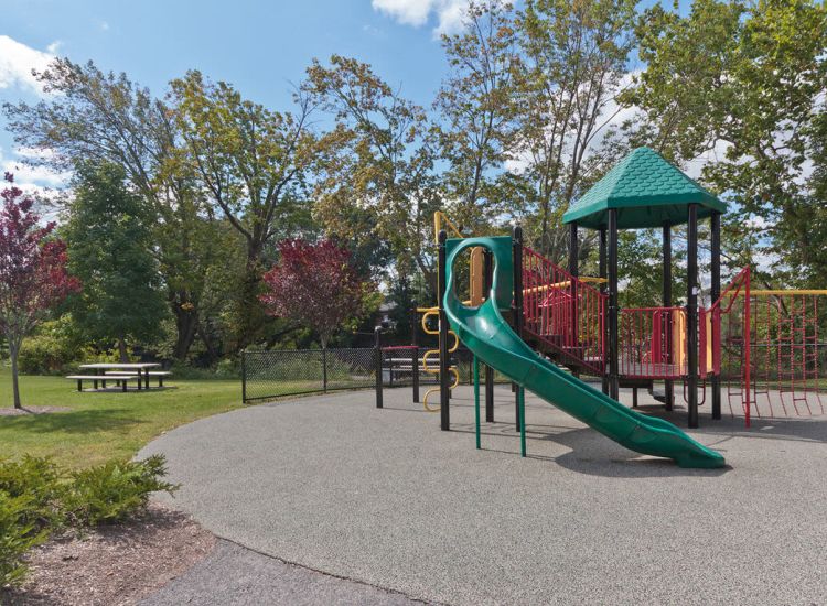 Playground at Robertson on the River in Taunton, Massachusetts