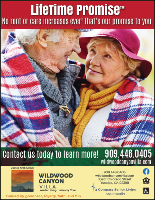 Lifetime promise flyer at Wildwood Canyon Villa Assisted Living and Memory Care in Yucaipa, California