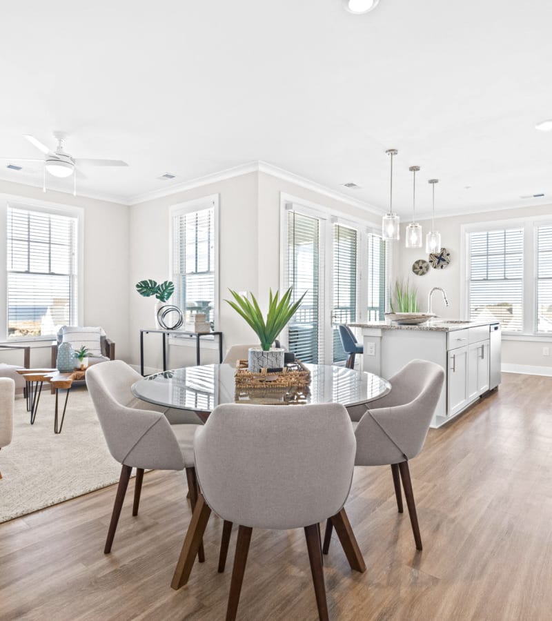Dining table at Village Square Apartments in Norfolk, Virginia
