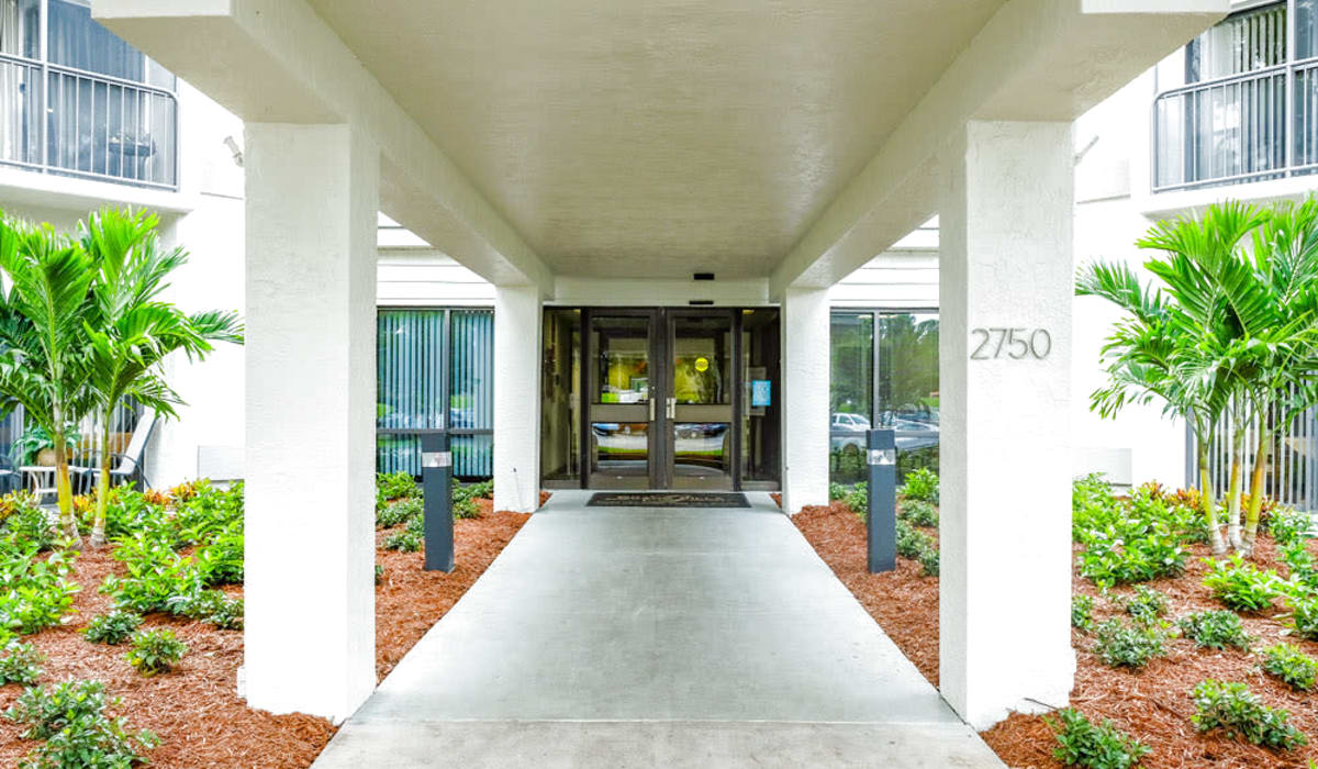 Covered entryway at Grand Villa of Clearwater in Clearwater, Florida