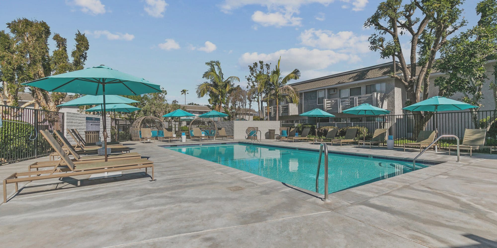 Swimming pool and luxurious outdoor amenities at Twelve31 in West Covina, California
