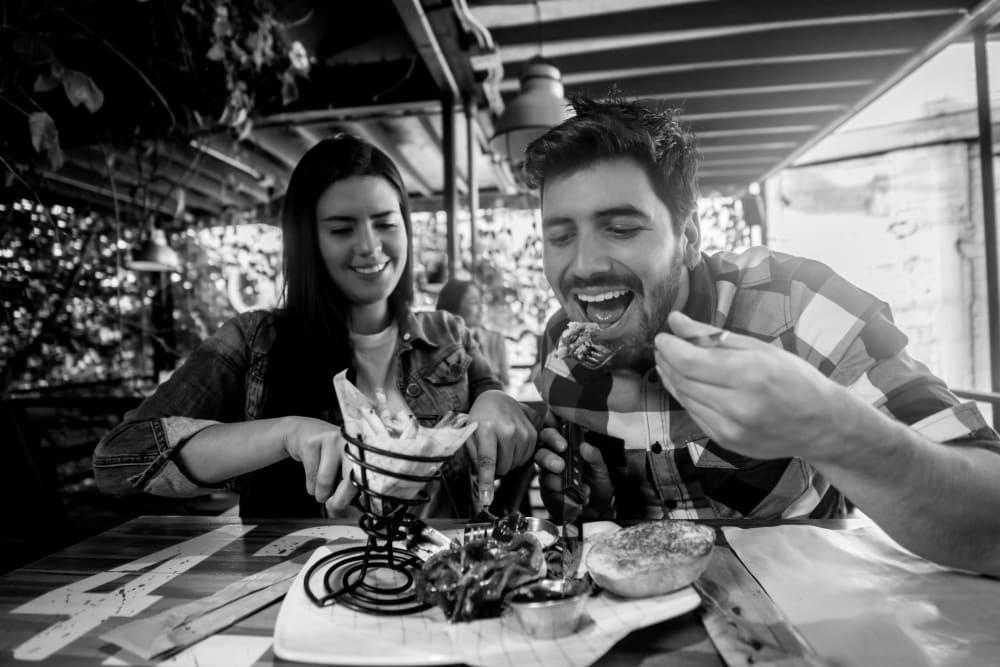 Couple at a local restaurant in Reno, Nevada near IDENTITY Reno