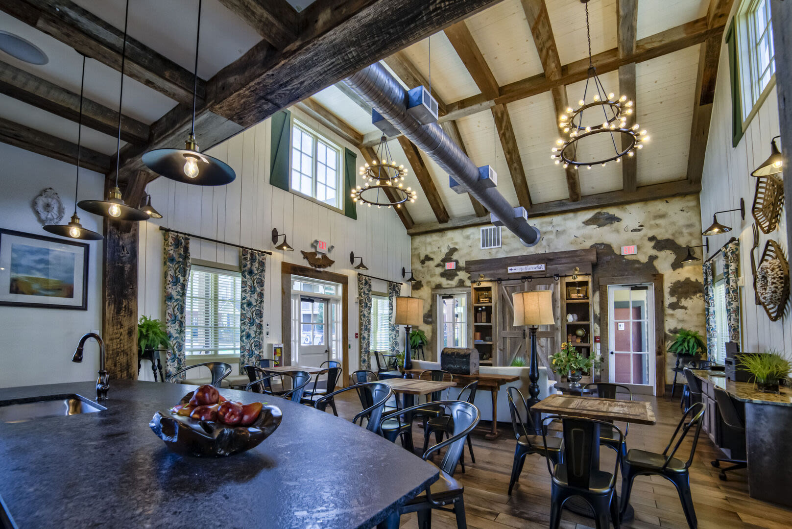 Lobby area with high ceilings Avonlea Creekside in Marietta, Georgia