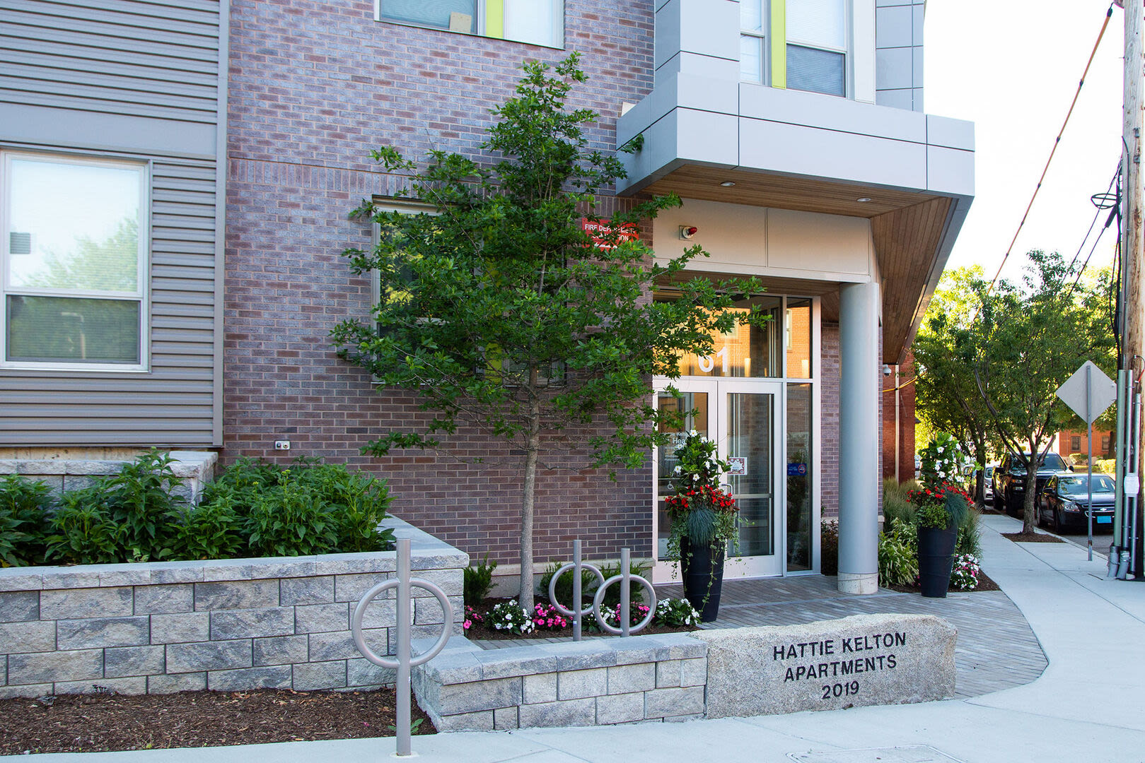 Community entrance gate at 61 Heath in Jamaica Plain, Massachusetts
