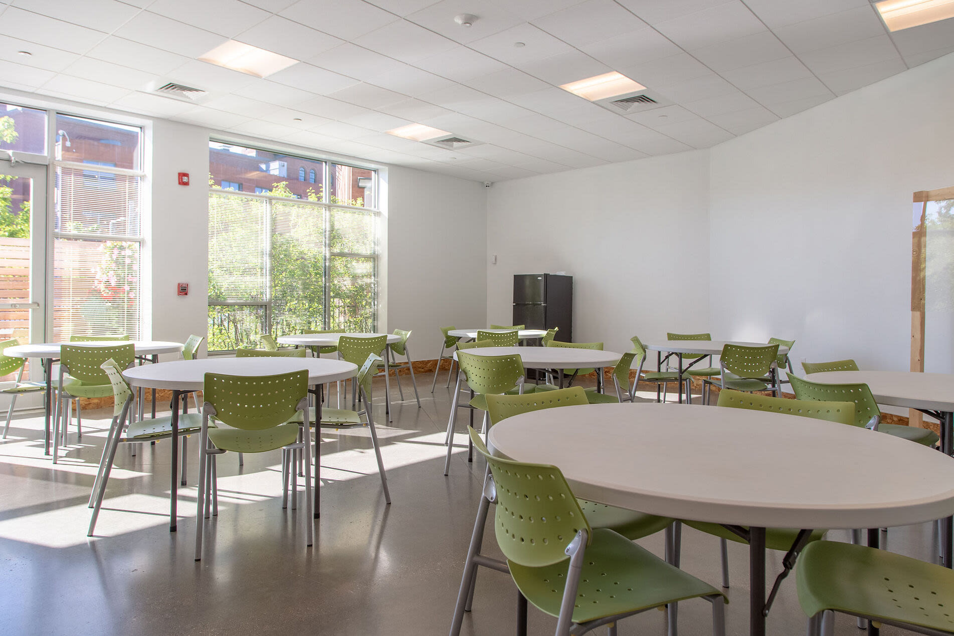 Clubhouse dinning area at 61 Heath in Jamaica Plain, Massachusetts