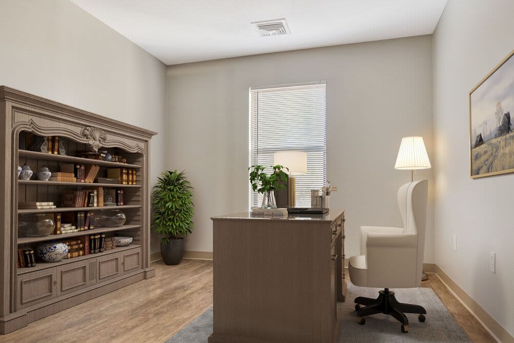 Study room with a table and chair at 840 County in Taunton, Massachusetts