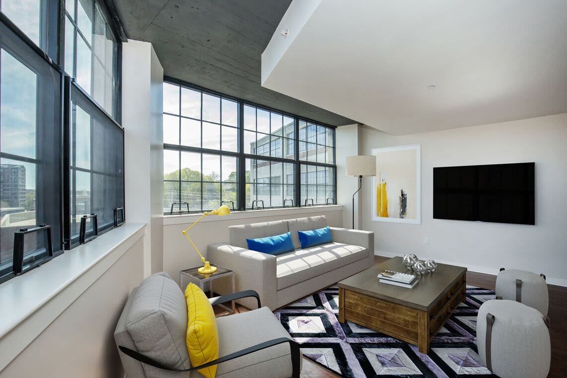 Spacious living room at 98 Essex in Haverhill, Massachusetts