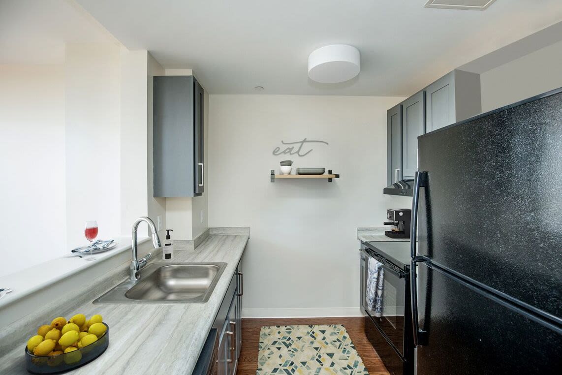 Upgraded kitchen at 98 Essex in Haverhill, Massachusetts