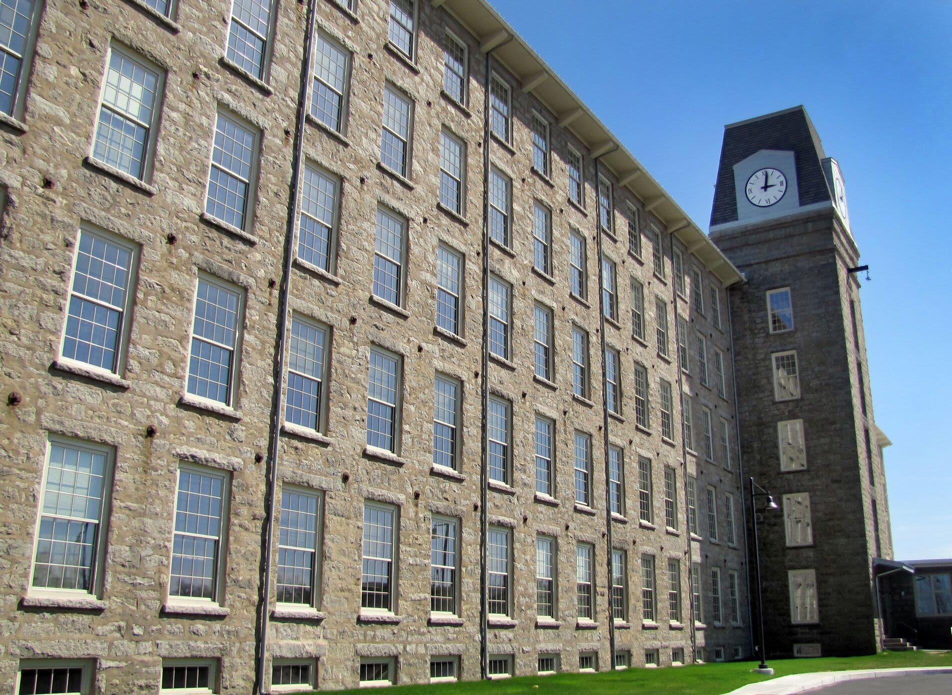 Apartment exterior at Bourne Mill in Tiverton, Rhode Island