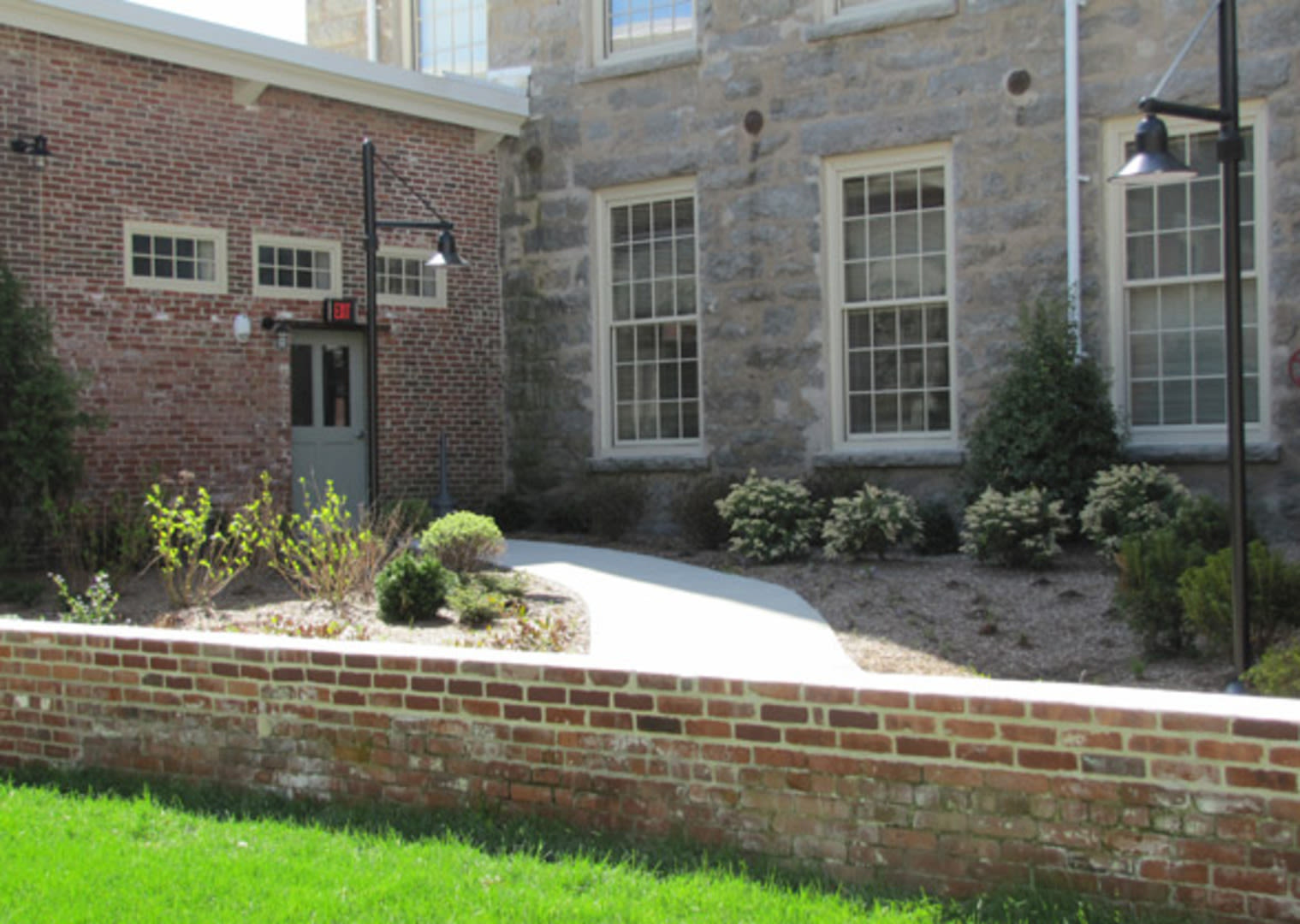 Apartment entrance at Bourne Mill in Tiverton, Rhode Island