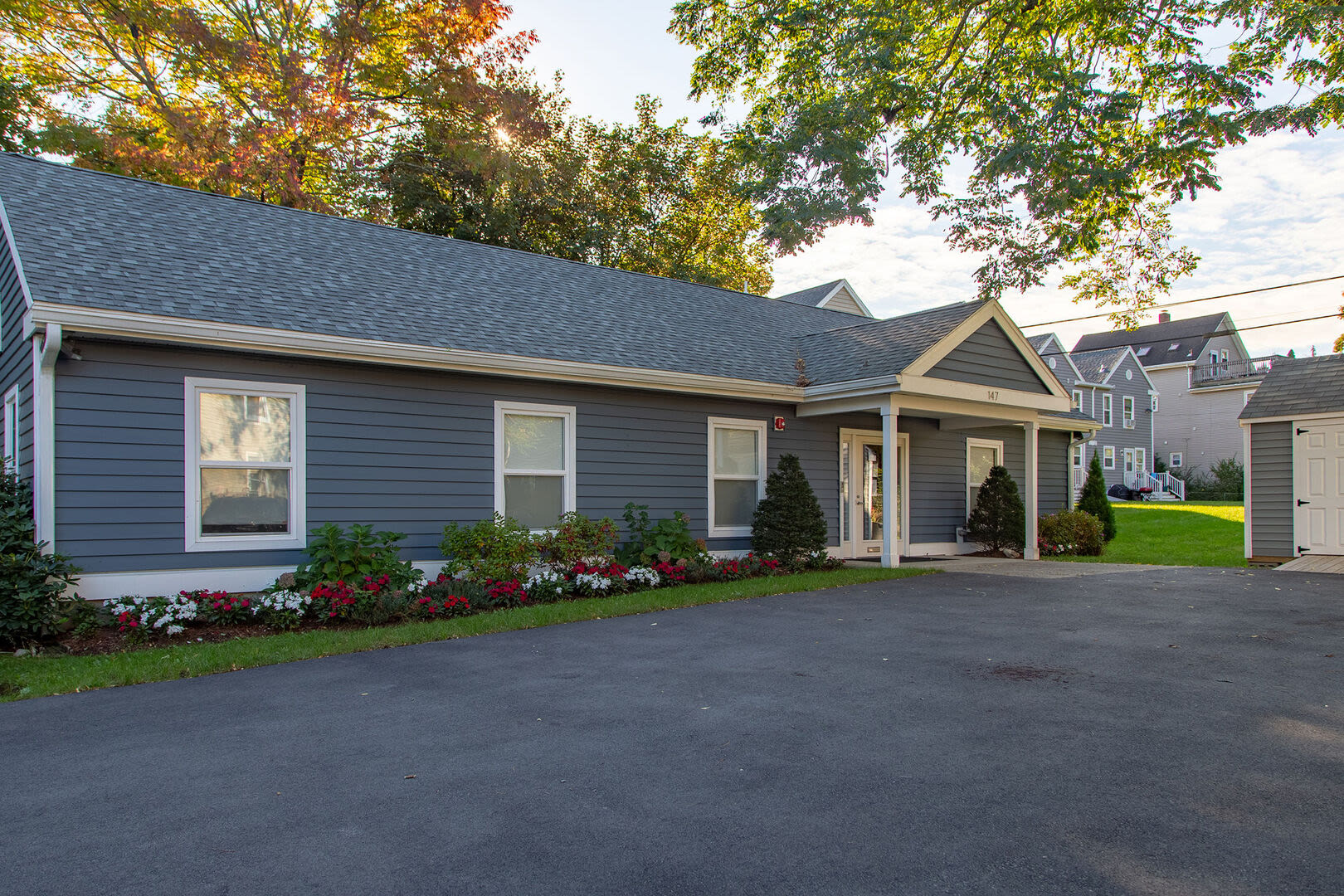 Entrance of the community room at Brook Avenue Apartments in Roxbury, Massachusetts
