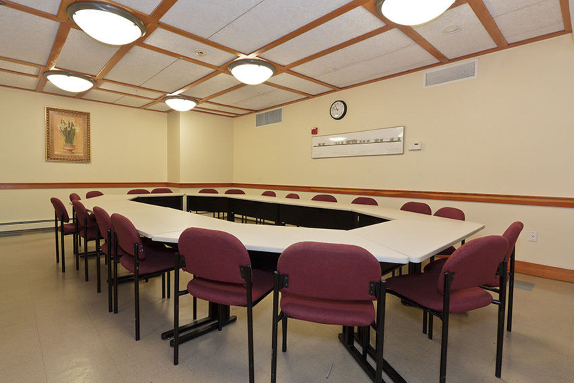 Community gatherings space at Catherine H. Gallagher Coop in Jamaica Plain, Massachusetts