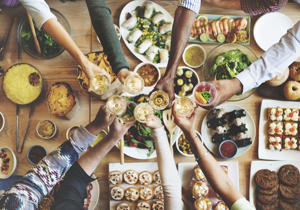 Residents having lunch near J.M. Lofts in Haverhill, Massachusetts