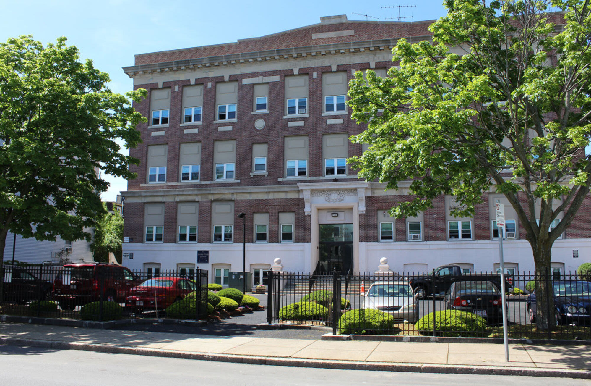 Exterior view of the apartment building at John Boyle O'Reilly Apartments in South Boston, Massachusetts