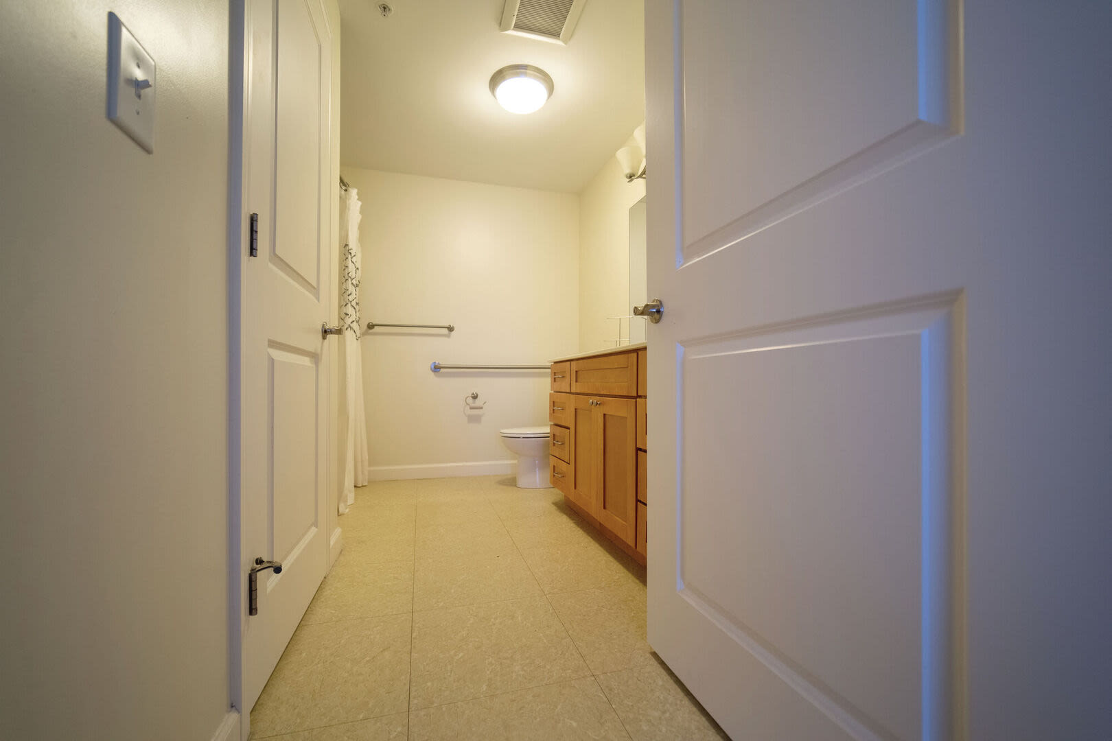 Bathroom with ceiling light at Sterling Place in Lakeville, Massachusetts