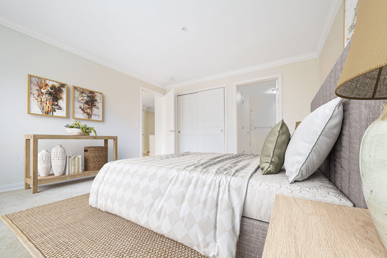 Bedroom with dressing table at Sterling Place in Lakeville, Massachusetts