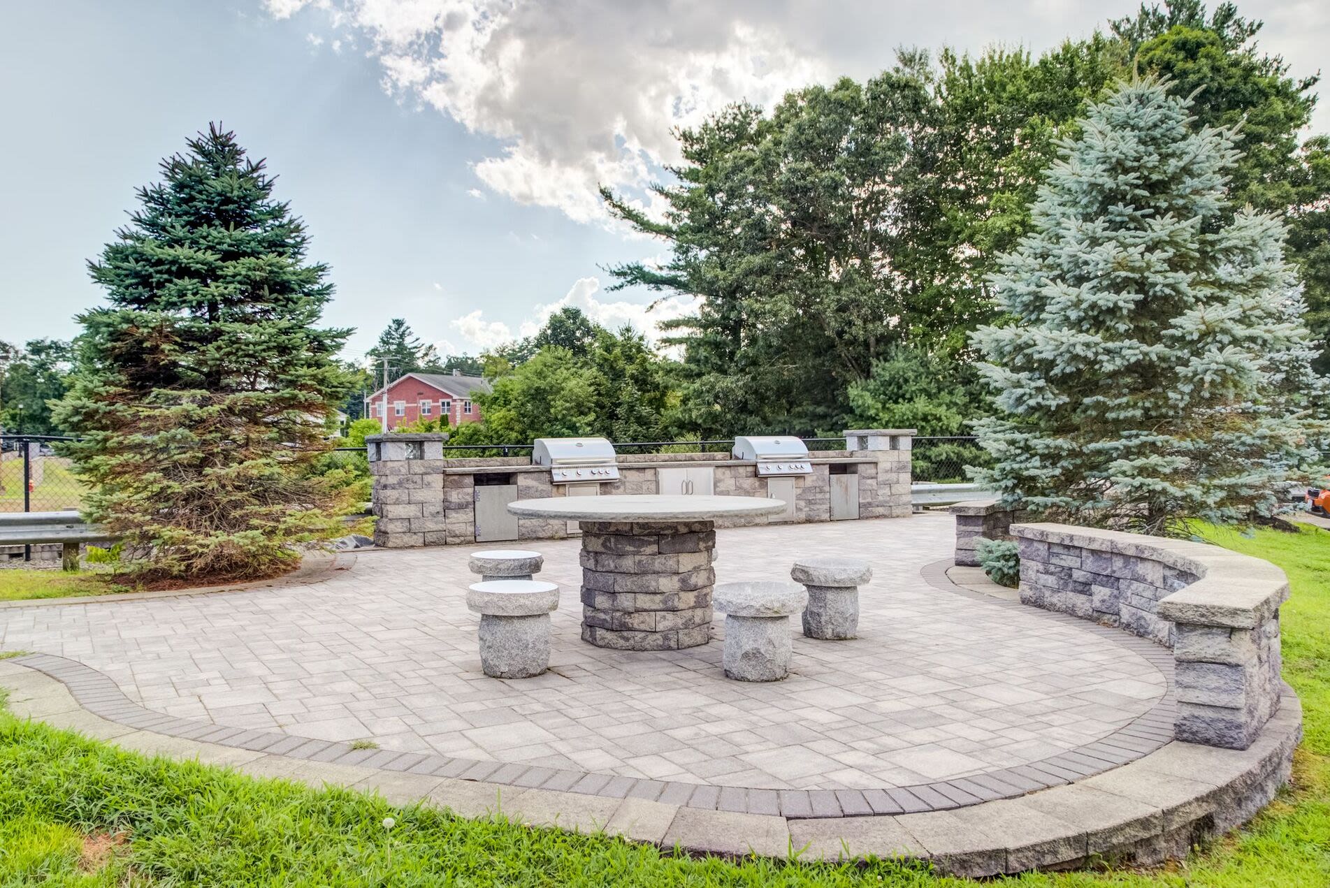 Outside grilling station at Sterling Place in Lakeville, Massachusetts