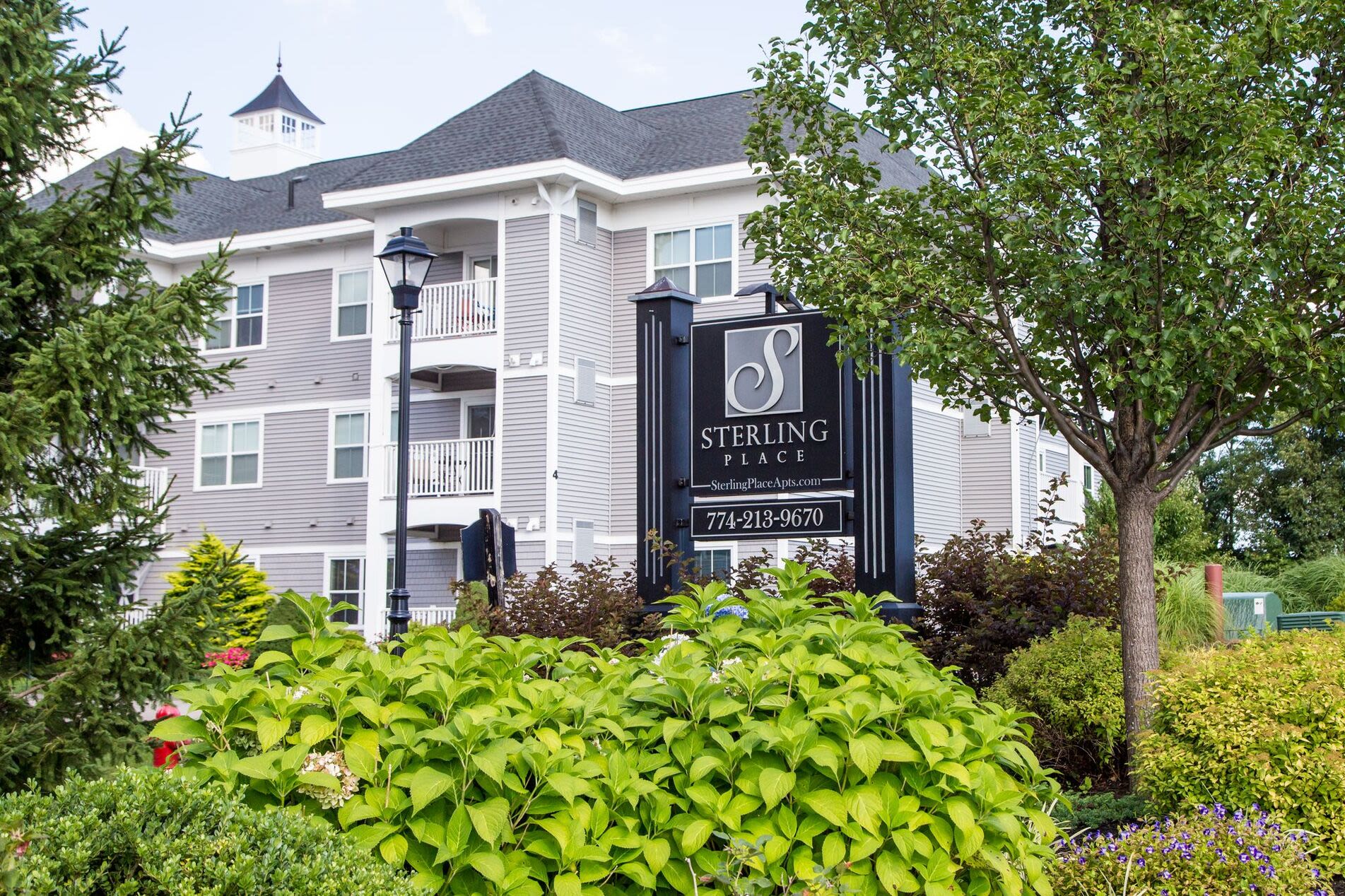 Apartment signage at Sterling Place in Lakeville, Massachusetts