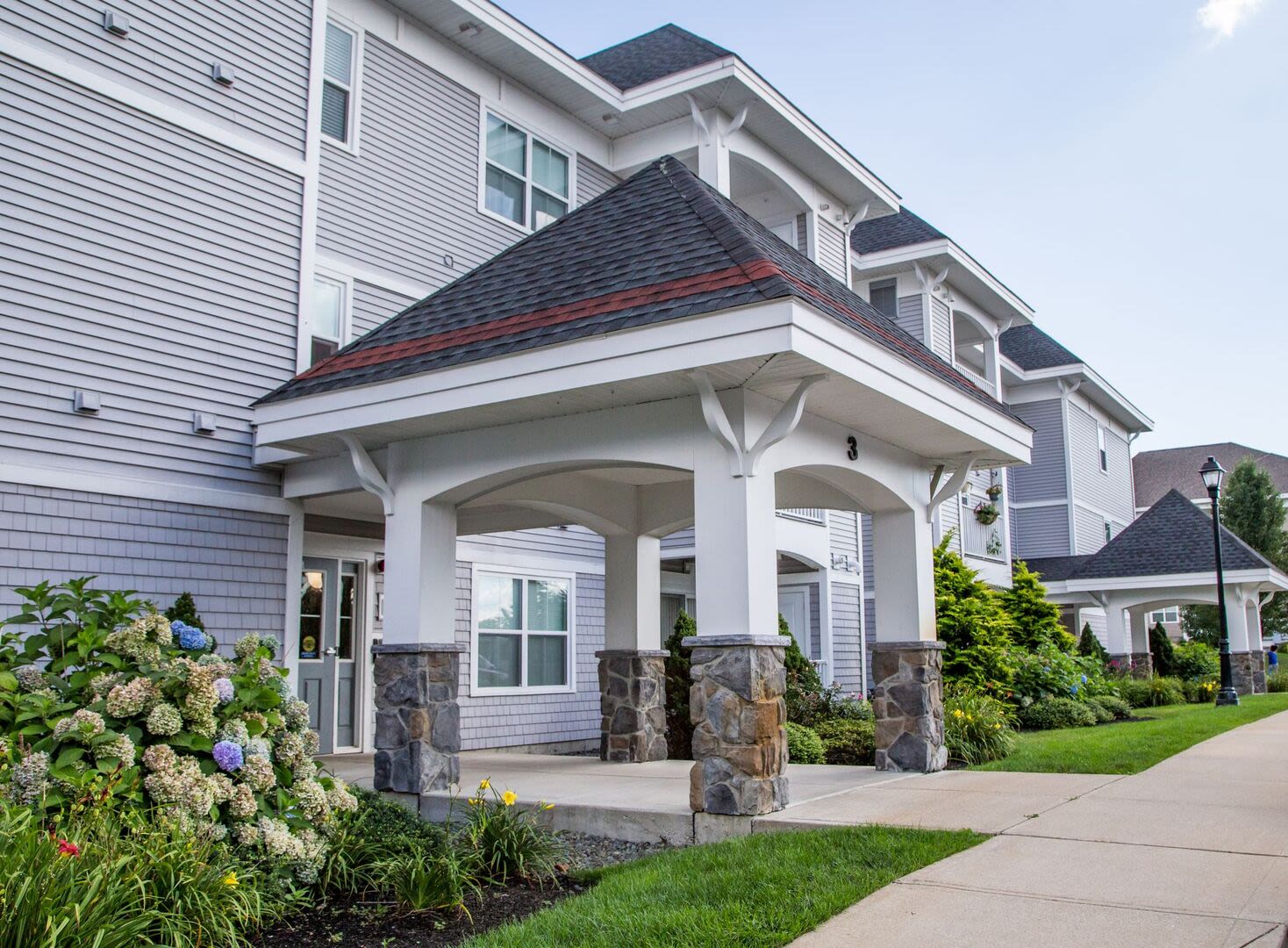 Apartment entrance gate at Sterling Place in Lakeville, Massachusetts