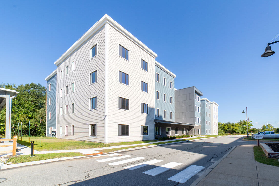 Exterior shot of the apartment at Solara in Tiverton, Rhode Island