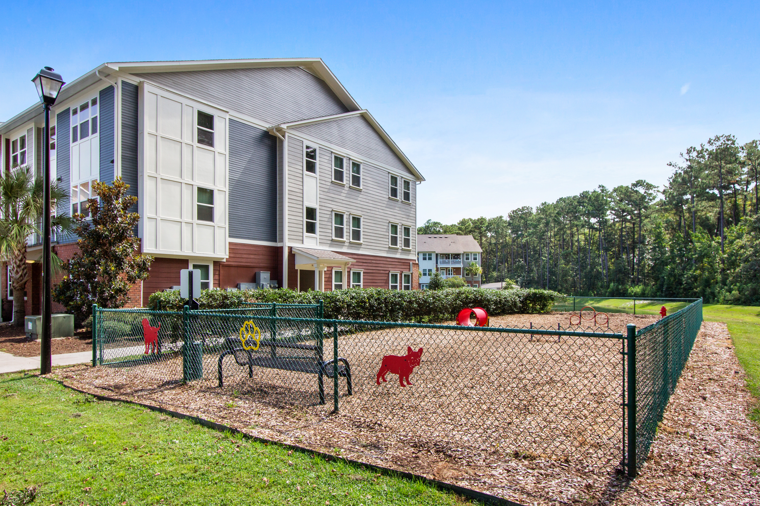 Dog park at Parkside at the Highlands Apartments