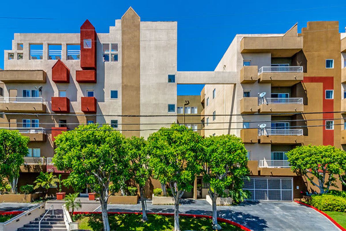 Apartments with private patios at The Ruby Hollywood, Los Angeles, California