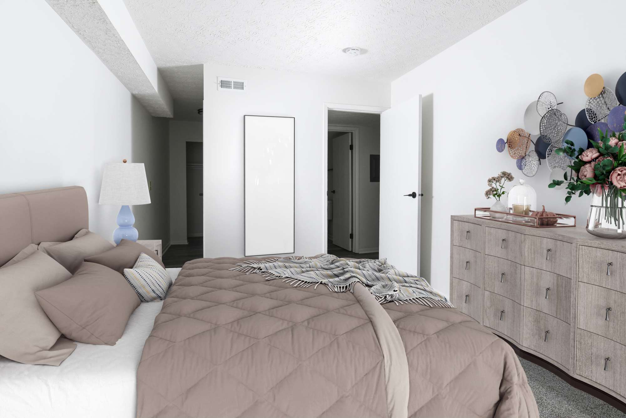 East bedroom with closet space at Pointe at Northern Woods in Columbus, Ohio