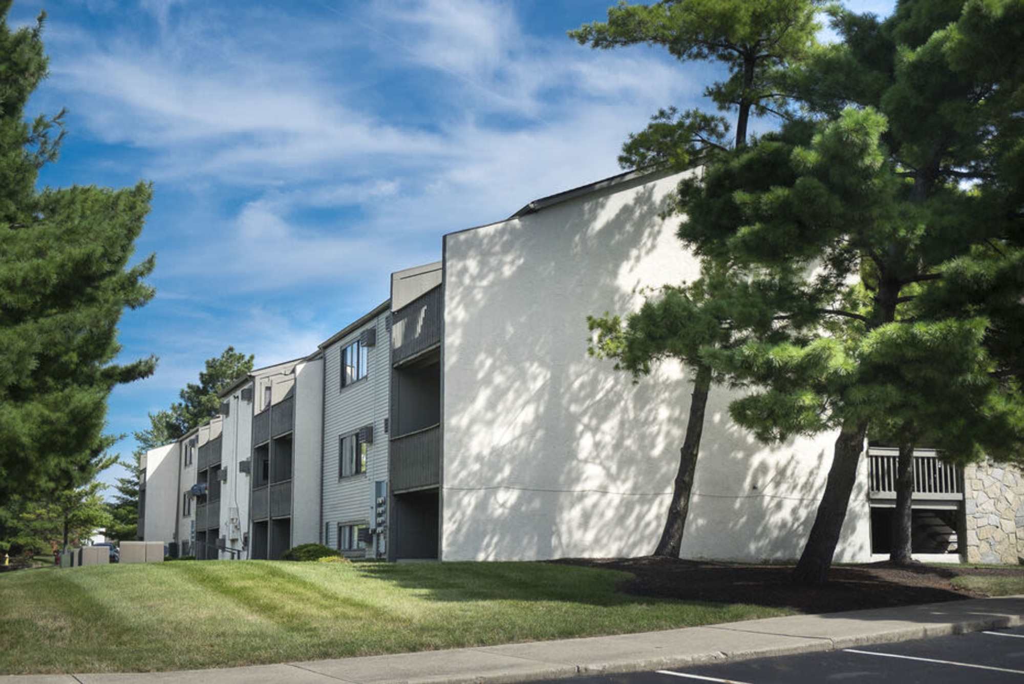 Village building facade at Pointe at Northern Woods in Columbus, Ohio