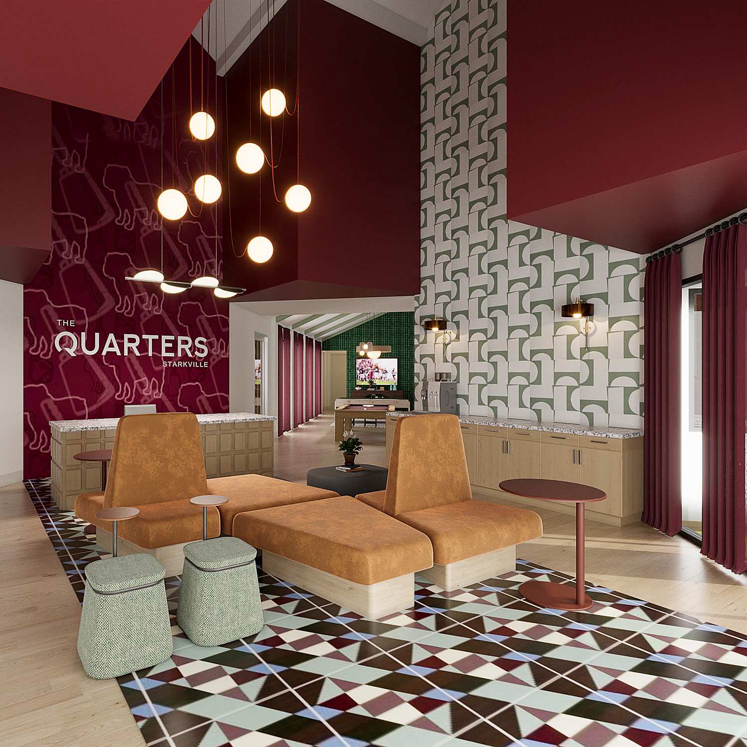 Lobby at The Quarters Starkville in Starkville, Mississippi