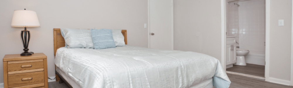 Interior of a model bedroom at Residence at Marathon in Columbus, Georgia
