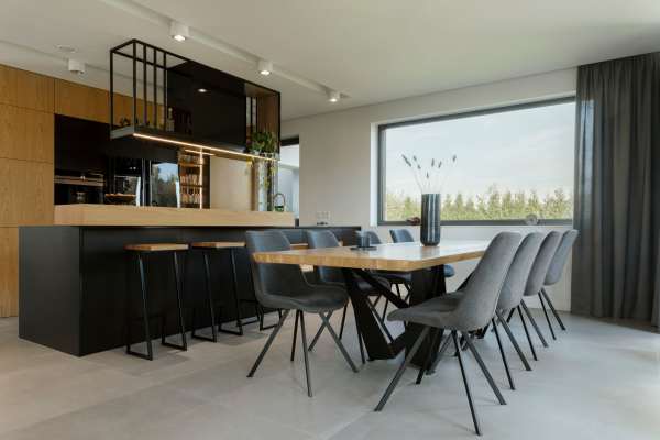 Resident clubhouse bar area at Aero Apartments in Davis, California