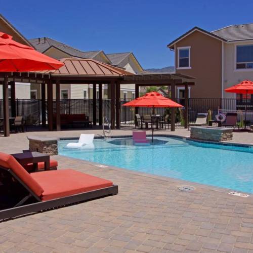 Sparkling pool at Silverado Apartments in Sparks, Nevada