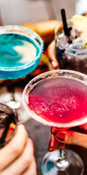 Residents toasting cocktails from a bar near Lake Forest at Swift Creek in Midlothian, Virginia