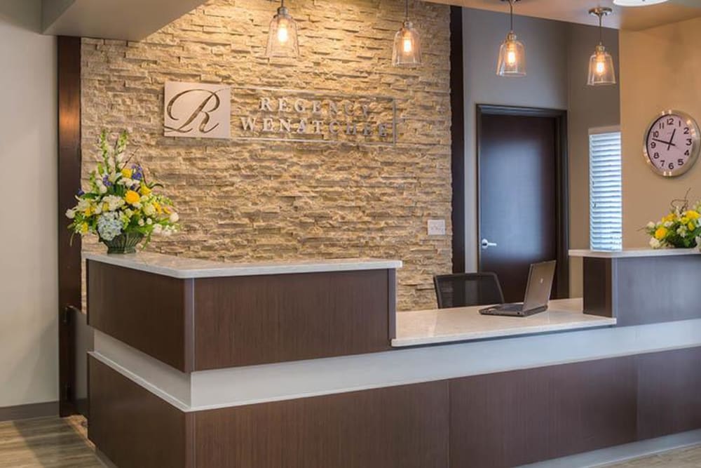 Front desk at Regency Wenatchee Rehabilitation and Nursing Center in Wenatchee, Washington