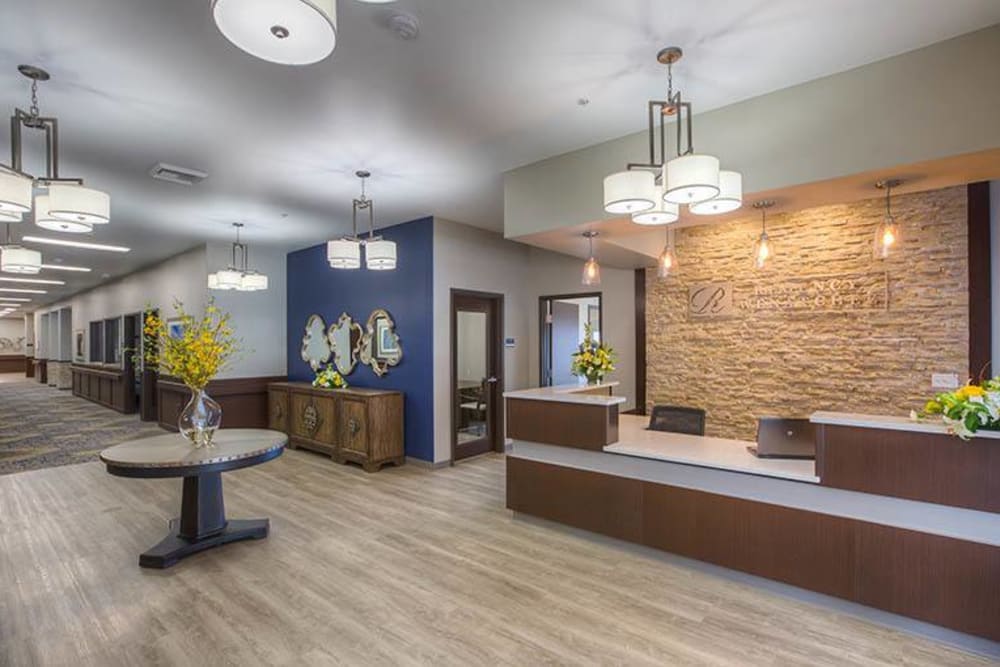 Reception area inside Regency Wenatchee Rehabilitation and Nursing Center in Wenatchee, Washington