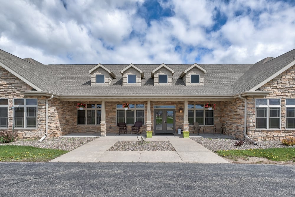 A driveway and front entrance to The Landings of Kaukauna in Kaukauna, Wisconsin