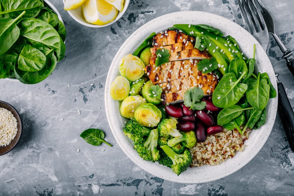 Lavish salad arrangement from Claremont Place in Claremont, California