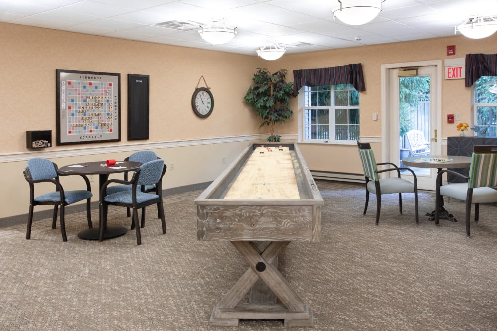 Game room with table games at Governor's Village in Mayfield Village, Ohio